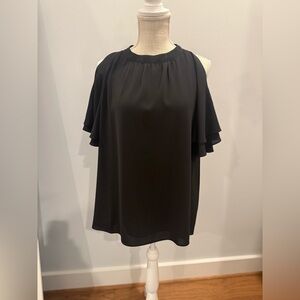 Jade Black Ruffle Sleeve Blouse